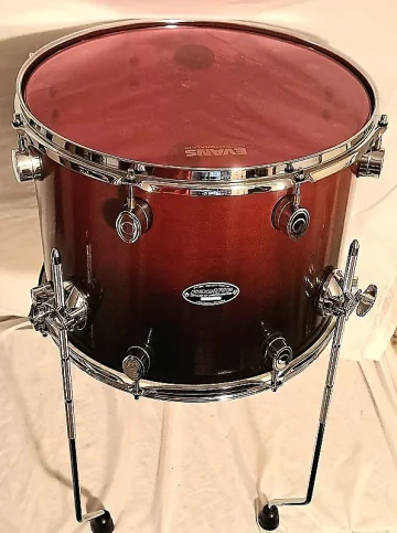 PDP PACIFIC FS SERIES (BIRCH) 16"X12" CUSTOM BLACK CHERRY FADE FLOOR TOM-SHIPS FREE TO C-USA!