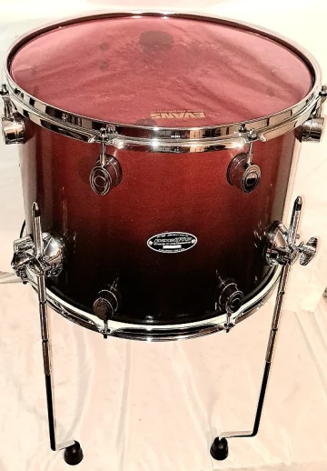 PDP PACIFIC FS SERIES (BIRCH) 16"X12" CUSTOM BLACK CHERRY FADE FLOOR TOM-SHIPS FREE TO C-USA! - Image 2