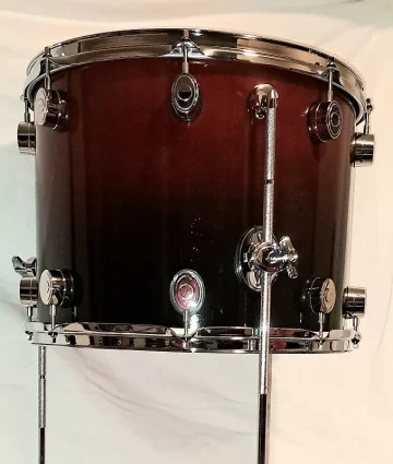 PDP PACIFIC FS SERIES (BIRCH) 16"X12" CUSTOM BLACK CHERRY FADE FLOOR TOM-SHIPS FREE TO C-USA! - Image 5