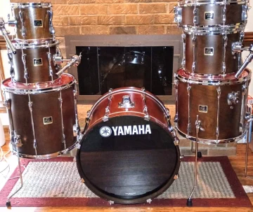 YAMAHA GEN1 STAGE CUSTOM W/ SNARE SHELL PACK! 7 PC TOTAL-CHOCOLATE SATIN-FREE SHIP TO CUSA!