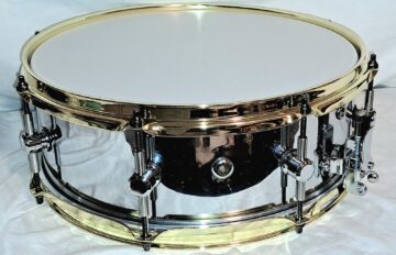 CUSTOM ALUMINUM GOLDEN HALO (BRASS PLATED HOOPS SET) SNARE DRUM SEAMLESS - FREE SHIP TO CUSA! - Image 2