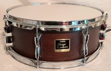 YAMAHA VINTAGE STAGE CUSTOM SNARE DRUM 1998 WITH ORIGINAL RARE CHOCOLATE SATIN - FREE SHIP TO CUSA! - Image 2