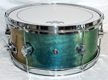 MP© CUSTOM SNARE DRUM 14" X 6.5" WITH TIE-DYED DENIM LACQUER - COLLECTOR LUGS & MORE - FREE SHIP TO CUSA! - Image 3