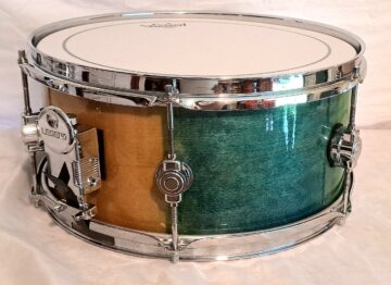 MP© CUSTOM SNARE DRUM 14" X 6.5" WITH TIE-DYED DENIM LACQUER - COLLECTOR LUGS & MORE - FREE SHIP TO CUSA! - Image 6