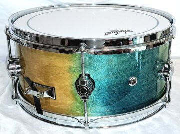 MP© CUSTOM SNARE DRUM 14" X 6.5" WITH TIE-DYED DENIM LACQUER - COLLECTOR LUGS & MORE - FREE SHIP TO CUSA!