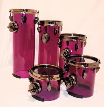 ROCKET TOMS CUSTOM SET "ROYAL ACRYLIC" WITH BL NICKEL HDWE - SEE VIDEO - HEAR DRUMS (STAND NOT INCLUDED) - FREE SHIP C-USA!