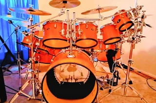 CUSTOM 11 PC ORANGE MAPLE CONCERT SHELL MONSTER KIT WITH EVERYTHING - 22" - 18"-16"-14"-13"(snare)12"-10"-8"-6"-FREE SHIP C-USA!
