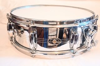 SLINGERLAND 70'S VINTAGE CHROME ON BRASS SNARE DRUM - FREE SHIP TO C-USA!