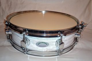 CUSTOM MP PICCOLO SNARE DRUM WHITE OYSTER PEARL WRAP - FREE SHIP TO C-USA!