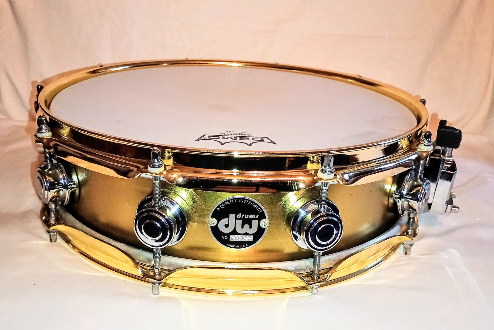 DW RAW BRASS PROTOTYPE UTILITY SNARE DRUM - FREE SHIP TO C-USA!